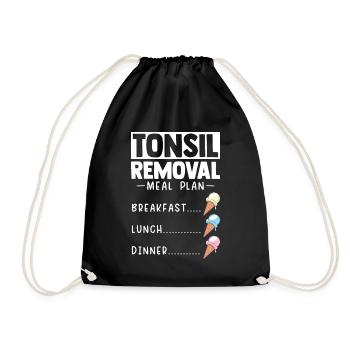Tonsil Removal Meal Plan Ice Cream Mandeloperation - Turnbeutel - Schwarz - Vorne
