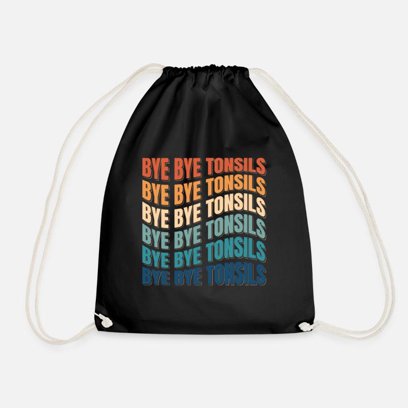 Bye Bye Tonsils Retro Mandelentzündung Geschenk - Turnbeutel - Schwarz