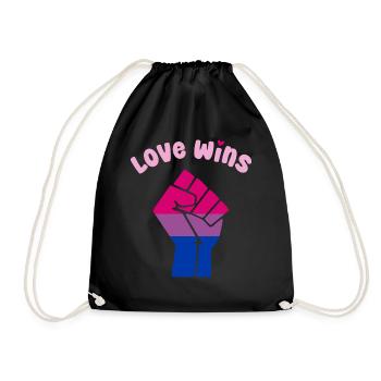 L’amour gagne le poing de la fierté bisexuelle pour l’égalité - Sac de sport léger - noir - Devant