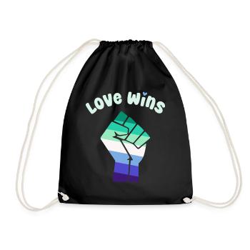 L’amour remporte la conception du poing de la Gay Pride pour l’égalité - Sac de sport léger - noir - Devant