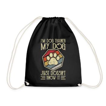 Dog Trainer - Drawstring Bag - black - Front