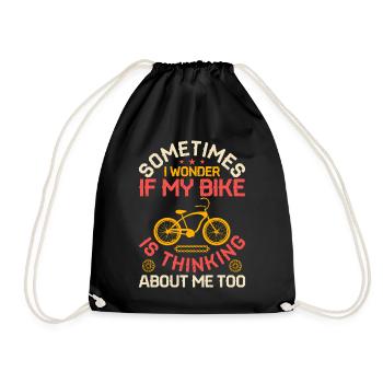 Bicycle Funny Saying - Drawstring Bag - black - Front