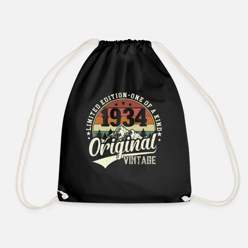 Legendäres Vintage 1934 Geburtstagsshirt - Turnbeutel - Schwarz