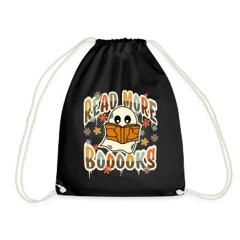 Read More Boooks Reading Books Halloween - Drawstring Bag - black - Front