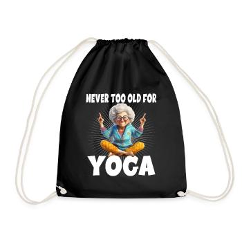 Never Too Old For Yoga - Turnbeutel - Schwarz - Vorne