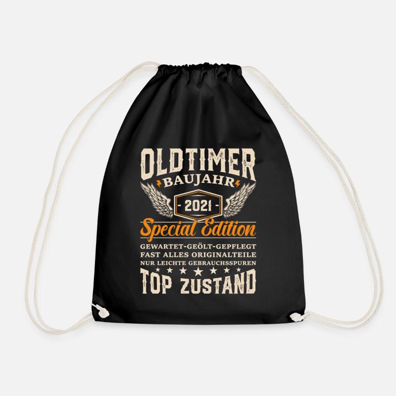 Klassisches Oldtimer-Geschenk 2021 - Turnbeutel - Schwarz