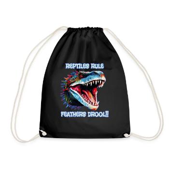 Tête de reptile, Règle des reptiles, Bave de plumes - Sac de sport léger - noir - Devant