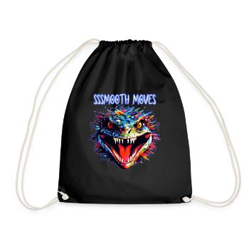Snake Face, reptile , Smooth Moves - Drawstring Bag - black - Front