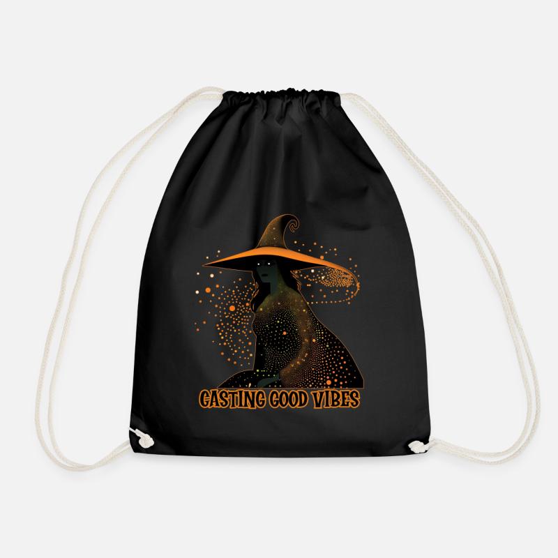 Witch Casting Vibes, Halloween - Drawstring Bag - black