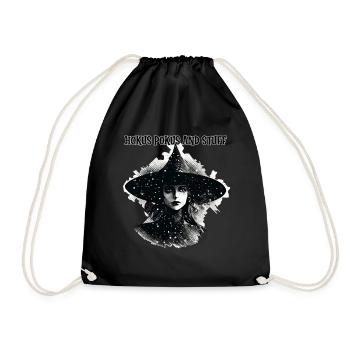 Witch, Hokus Pokus and Stuff, Halloween - Drawstring Bag - black - Front