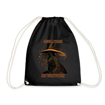 Silhouette de sorcière, La vie est une sorcière - Sac de sport léger - noir - Devant