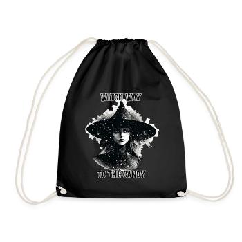 Witch Way to the Candy, Halloween - Drawstring Bag - black - Front