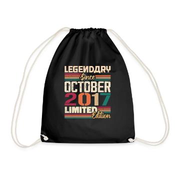 Octobre 2017 Millésime - Cadeau d’anniversaire 2017 - Sac de sport léger - noir - Devant