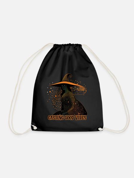 Witch Casting Vibes, Halloween - Drawstring Bag - black