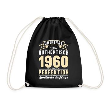 Vintage Jahrgangsgeschenk 1960er - Turnbeutel - Schwarz - Vorne