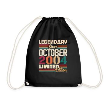 October 2004 Vintage - Birthday Gift 2004 - Drawstring Bag - black - Front