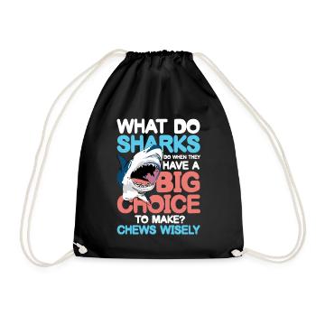Sharks Big Choice Chews Wisely - Turnbeutel - Schwarz - Vorne
