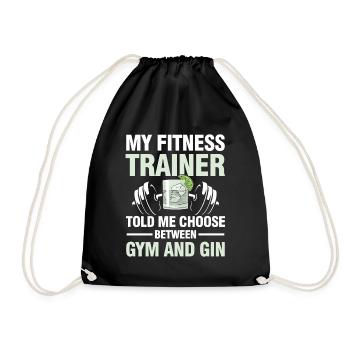 Fitness Trainer Gym And Gin Calisthenics - Turnbeutel - Schwarz - Vorne