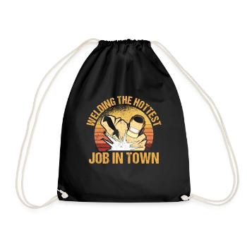 Welding Hottest Job In Town Welding Workshop - Drawstring Bag - black - Front
