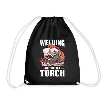 Welding Art Torch Arc Welding Welding - Drawstring Bag - black - Front