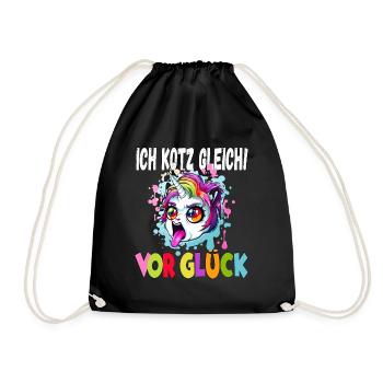 Ich Kotz Gleich Vor Glück - Turnbeutel - Schwarz - Vorne