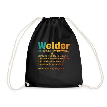 Welder Noun Schweißen Definition Retro - Turnbeutel - Schwarz - Vorne