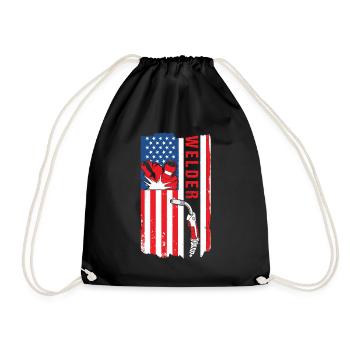 Soudeur USA Flag Patriot Soudeur - Sac de sport léger - noir - Devant