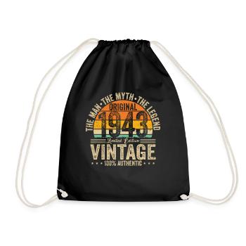 1943 Legend 80/81 years - Drawstring Bag - black - Front