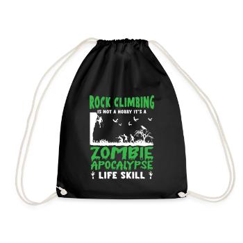 Zombie Apocalypse- Zombie Costume- Zombie - Drawstring Bag - black - Front