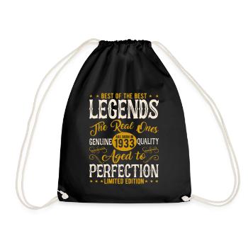 Geburtstag 90/91 - Vintage Legenden 1933 - Drawstring Bag - black - Front