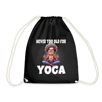 Never Too Old For Yoga - Turnbeutel - Schwarz - Vorne