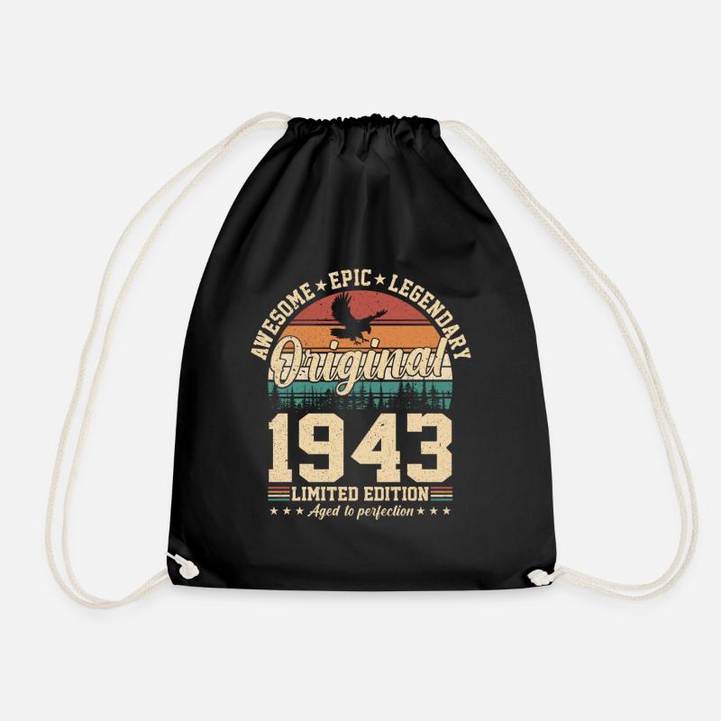 1943 Geburtstag - Turnbeutel - Schwarz