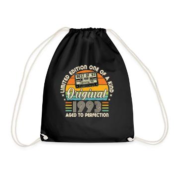 1993 - Vintage Birthday Humor - Drawstring Bag - black - Front