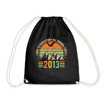 Vintage 2013 Birthday - Drawstring Bag - black - Front
