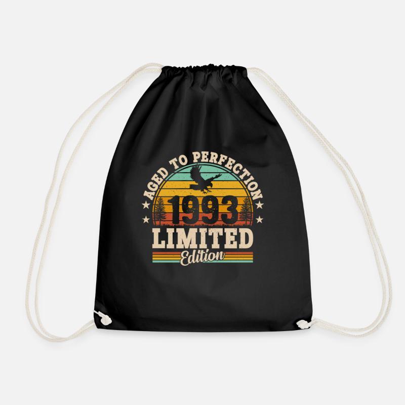 1993 - 30. Geburtstag Retro - Turnbeutel - Schwarz