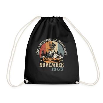 Birthday in November 1965 - November 1965 - Drawstring Bag - black - Front