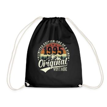 Legendary 1995 - Timeless Retro Vibes - Drawstring Bag - black - Front