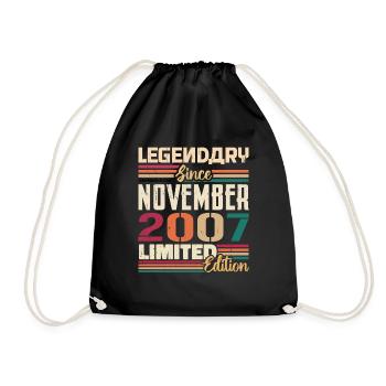 Légendaire depuis novembre 2007 - Cadeau 2007 - Sac de sport léger - noir - Devant