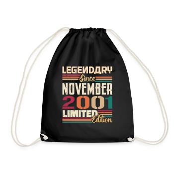 Legendary since November 2001 - Gift 2001 - Drawstring Bag - black - Front