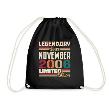 Legendary since November 2006 - Gift 2006 - Drawstring Bag - black - Front