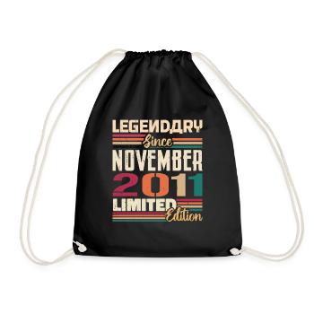 Legendary since November 2011 - Gift 2011 - Drawstring Bag - black - Front
