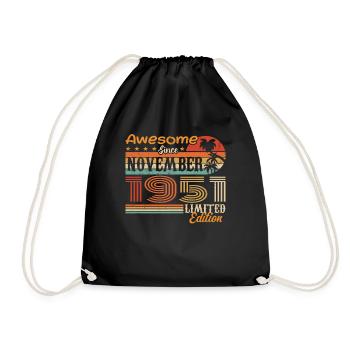 A legend was born in November 1951 - 1951 - Drawstring Bag - black - Front
