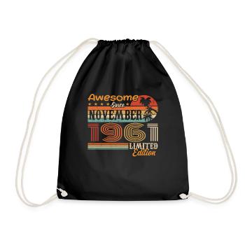 A legend was born in November 1961 - 1961 - Drawstring Bag - black - Front