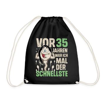 35. Geburtstag 35 Jahre War Ich Mal Der Schnellste - Turnbeutel - Schwarz - Vorne