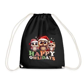 Happy Owlidays Hiboux de Noël - Sac de sport léger - noir - Devant