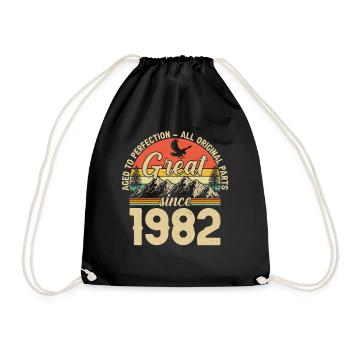 Vintage 1982 - Zeitlose Retro-Perfektion - Turnbeutel - Schwarz - Vorne
