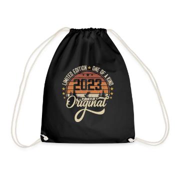 2023 Vintage Vintage Retro Birthday Gift - Drawstring Bag - black - Front