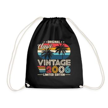 Kultiges 2006 Geburtstagsshirt - Turnbeutel - Schwarz - Vorne