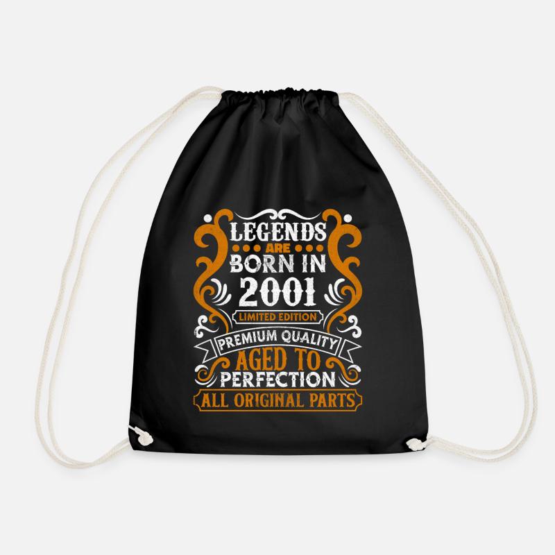 Legends Are Born In 2001 Geburtstagsgeschenk -2001 - Turnbeutel - Schwarz