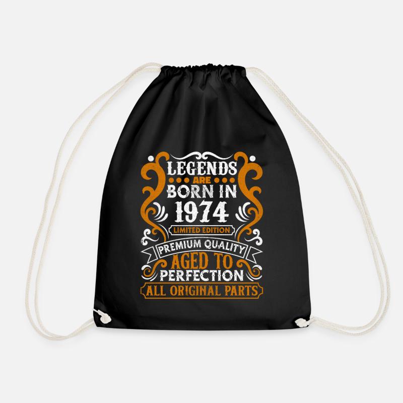 Legends Are Born In 1974 Geburtstagsgeschenk -1974 - Turnbeutel - Schwarz